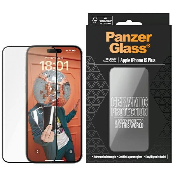 PanzerGlass keramisk beskyttelse keramisk glas til iPhone 15 Plus med positioner
