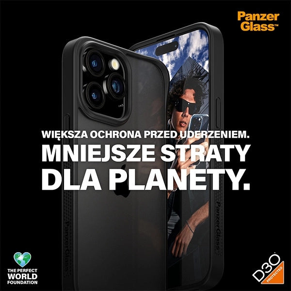 PanzerGlass ClearCase Case til iPhone 15 Pro Max med Military Grade Certification - gennemsigtig og sort
