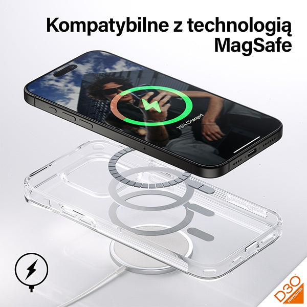 PanzerGlass HardCase med MagSafe med D3O og Military Grade Certified for iPhone 15 Pro Max - Transparent