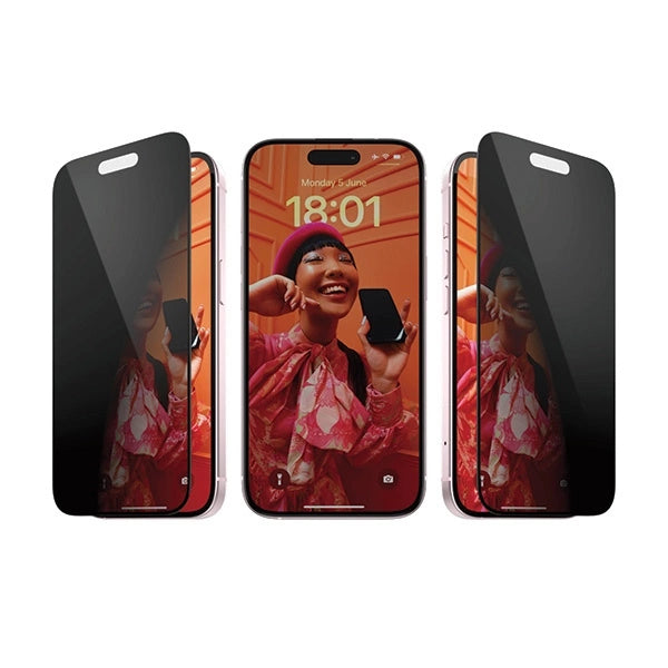 PanzerGlass Privacy Bundle 3in1 gennemsigtigt etui + privatlivsglas + kamerabeskytter til iPhone 15 Pro Max
