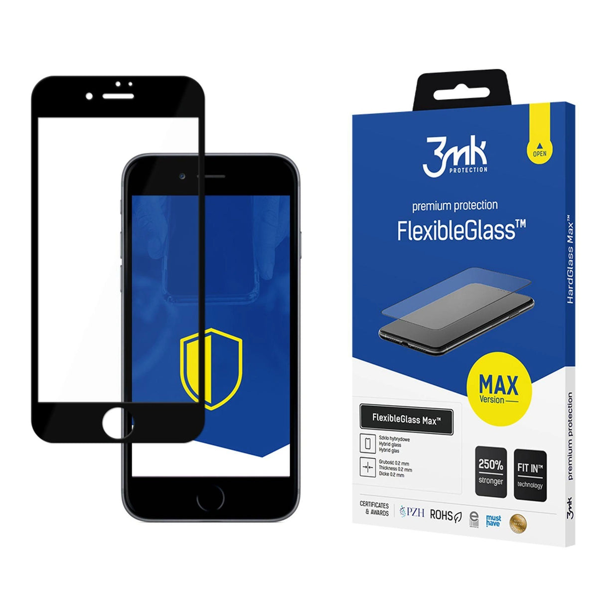 Hybridglas 3mk FlexibleGlass MaxTM til iPhone 7 / 8 Plus