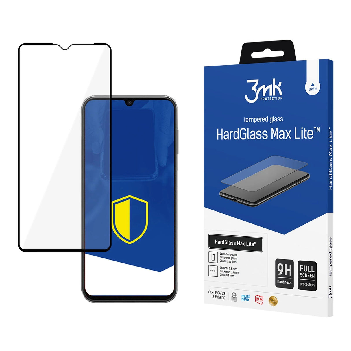 9H 3mk HardGlass Max LiteTM glas til Samsung Galaxy A14 / A14 5G