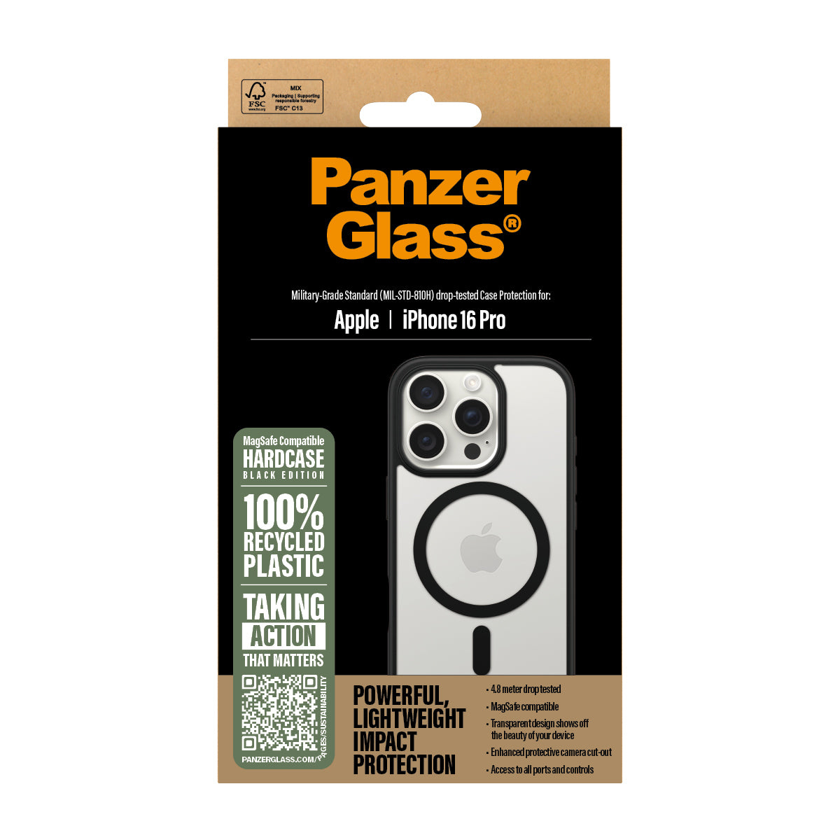 PanzerGlass iPhone 16 Pro HardCase MagSafe, Black