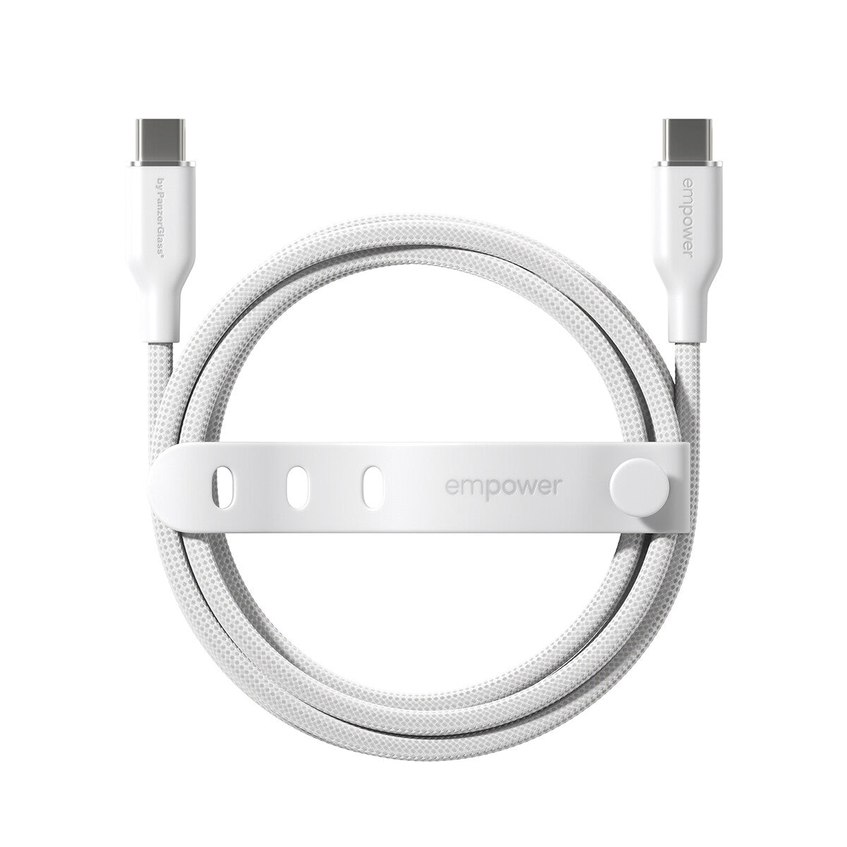 PanzerGlass empower™ by ® Racing 60W USB-C to USB-C Kabel | USB 2.0 | 1.2M | Silver White