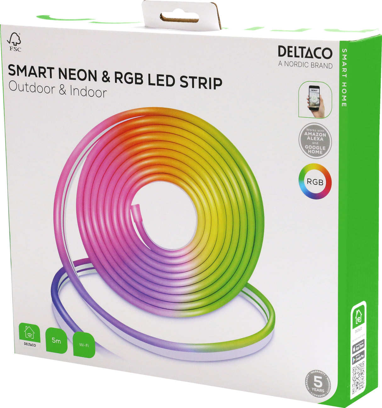 Deltaco SH-LSN5M Smart Home Neon RGB LED-strip