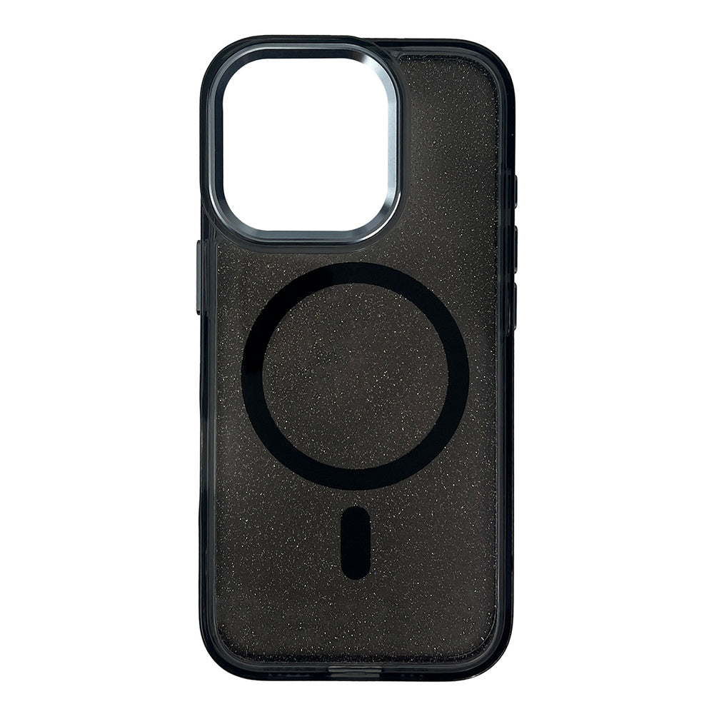 Glitter Case MagSafe til iPhone 16 Pro - sort med glitter