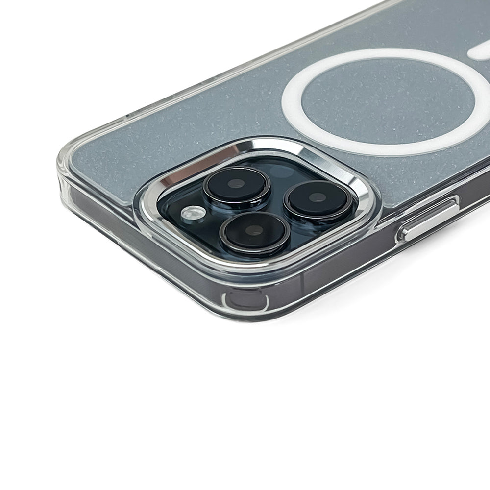 Glitter Case MagSafe til iPhone 16 Plus - hvid med glitter
