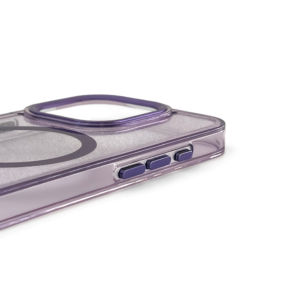 Glitter Case MagSafe til iPhone 16 - lilla med glitter