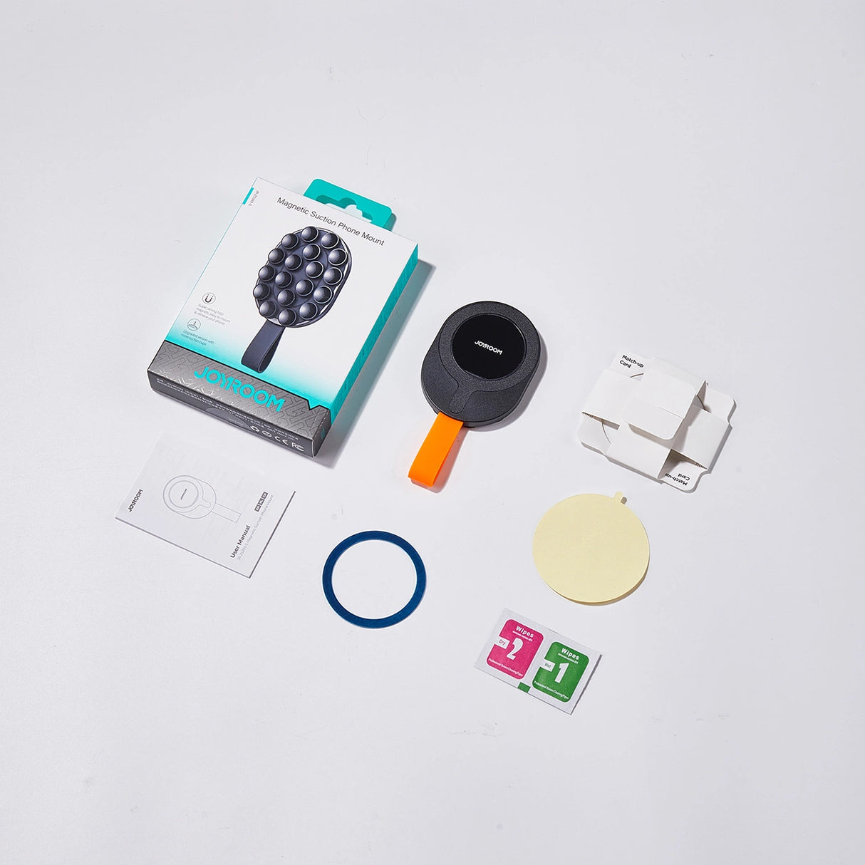 Joyroom JR-ZS393-S magnetiske holder med sugekopper til 4,7-7" telefon - sort og orange