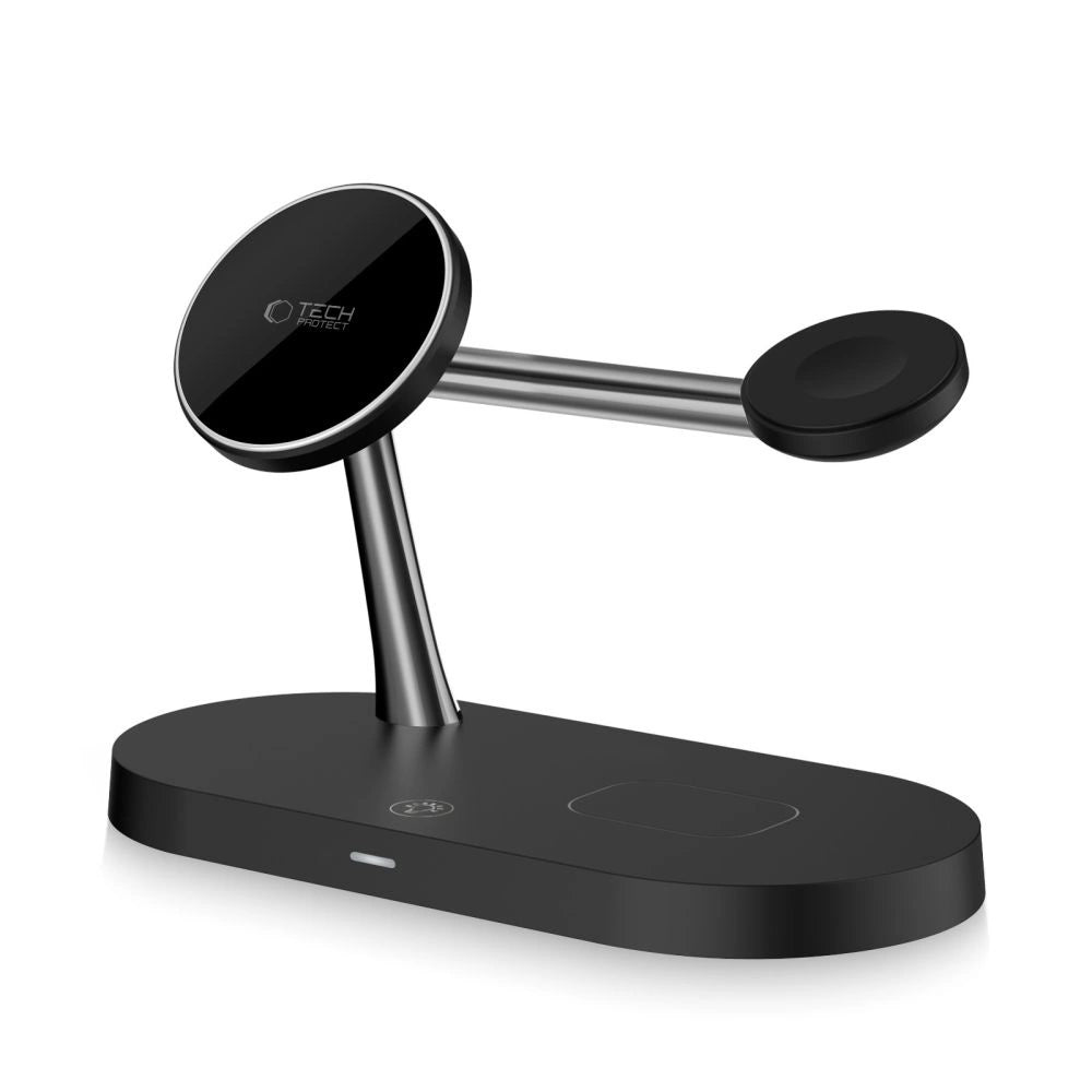 Tech-Protect A12 3in1 MagSafe induktiv oplader til smartphone/hovedtelefon/smartwatch - sort