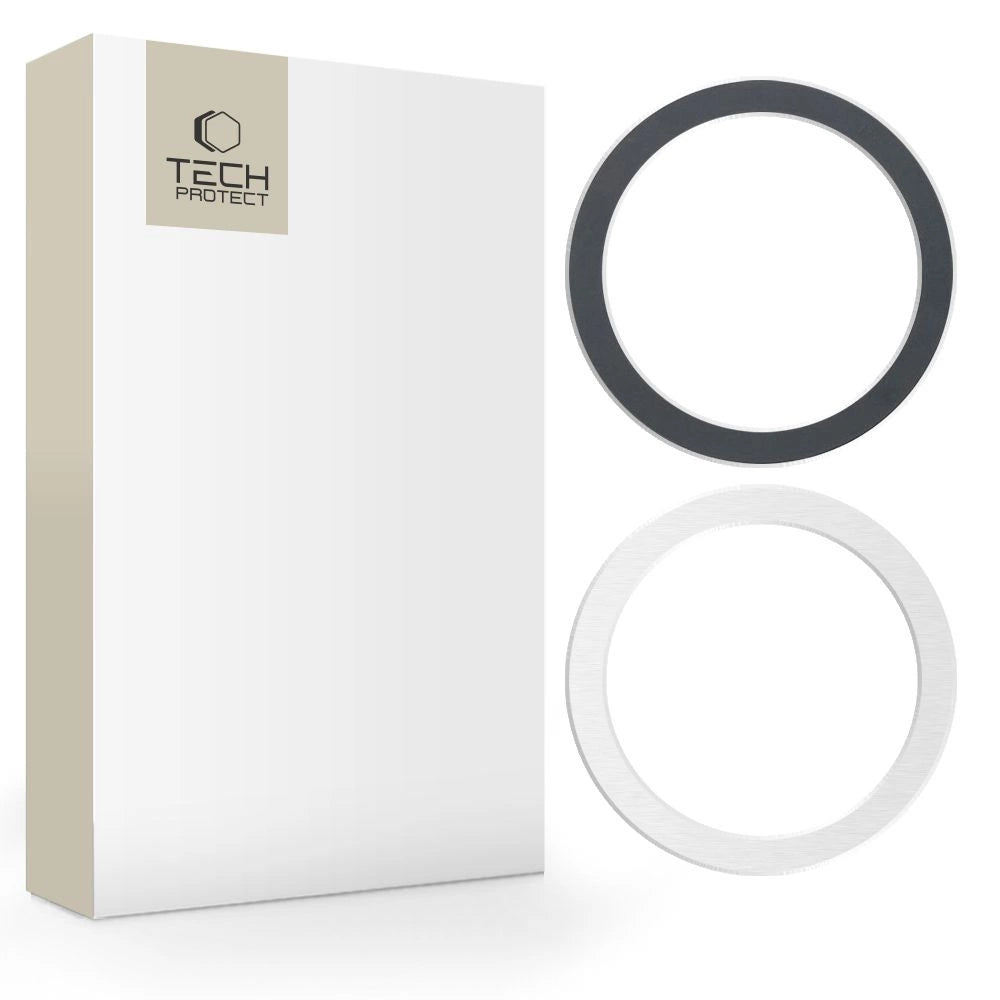 Tech-Protect MagMat MagSafe magnetisk ring universel - sort / sølv (2 st.)