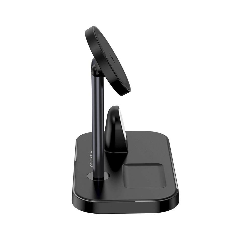 Tech-Protect QI15W-A22 MagSafe Induktiv oplader med 3in1 MagSafe Stativ til Smartphone / Apple Watch / AirPods - sort