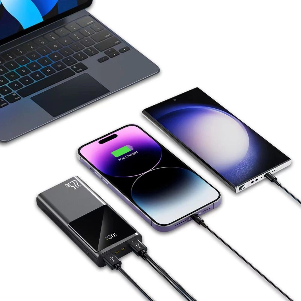 Powerbank Tech-Protect PB13 20000mAh 22.5W 2x USB-A / USB-C / Lightning med USB-C / USB-A kabel - grå