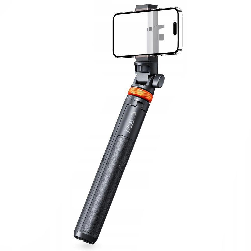 Tech-Protect L03S Bluetooth selfie stick med fjernbetjening, stativ op til 148cm og hoved 180 - sort