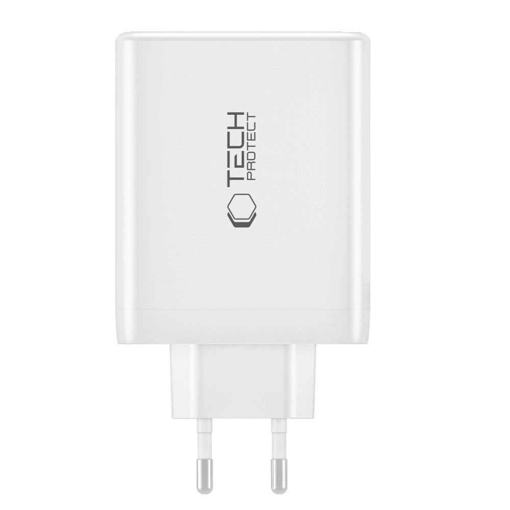 Tech-Protect NC100W-GAN charger GaN 3x USB-C PD 100W / USB-A QC 3.0 - white