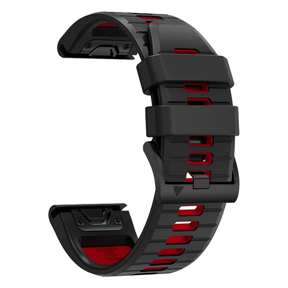 Tech-Protect IconBand Pro Strap til Garmin Fenix 3 / 5X / 3HR / 5X Plus / 6X / 6X Pro / 7X - sort/rød