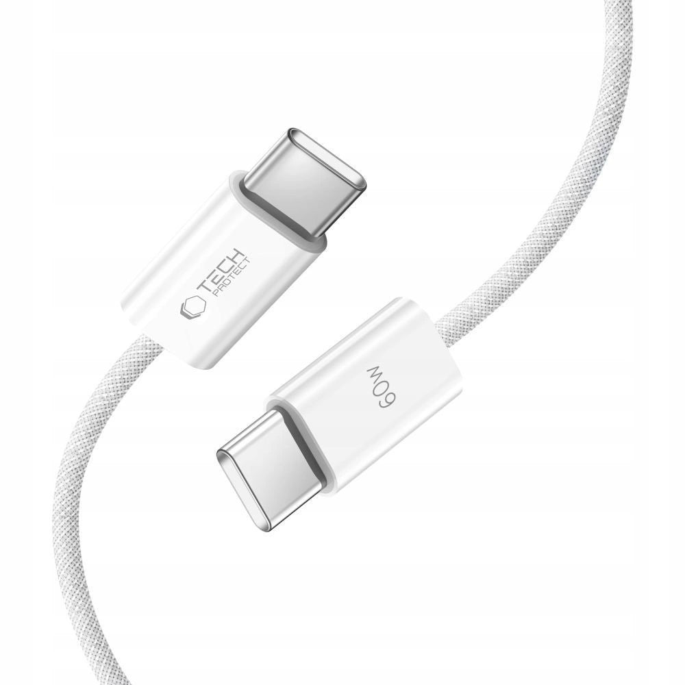 Tech-Protect UltraBoost Classic USB-C / USB-C PD-kabel 60W 3A 1m - hvid