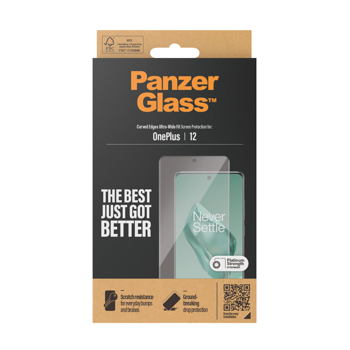 PanzerGlass ® Skærmbeskyttelse OnePlus 12 | Ultra-Wide Fit