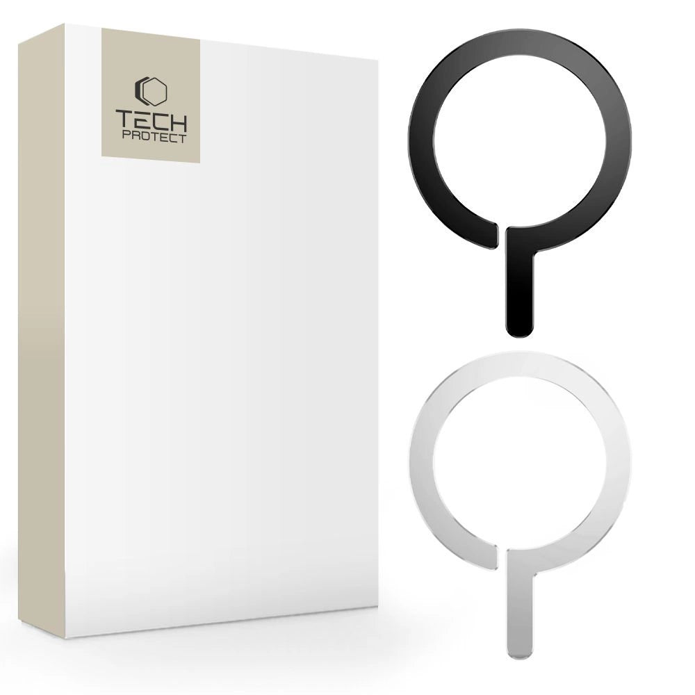 MagSafe Tech-Protect MetalRing Universal Magnetisk - sort / sølv (2 st.)