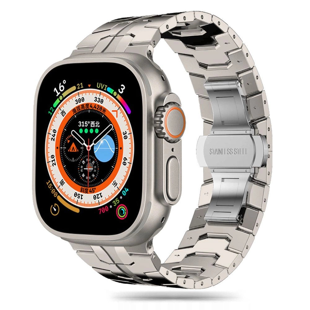 Tech-Protect Stainless Line armbånd til Apple Watch 4 / 5 / 6 / 7 / 8 / 9 / SE / Ultra 1 / 2 (42/44/45/49 mm) - titanium
