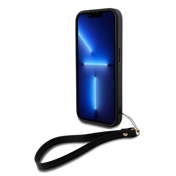 DKNY Wrist Strap Stock Logo Case til iPhone 15 Pro - sort