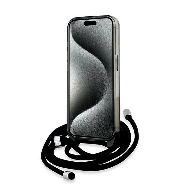 Karl Lagerfeld IML Crossbody Monogram Karl & Choupette Head MagSafe Case til iPhone 15 Pro Max - sort