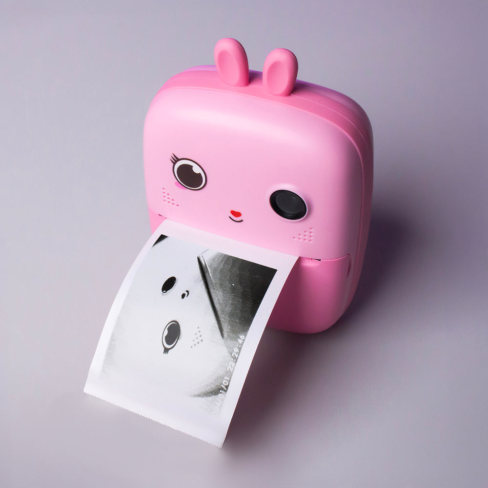 Mini termisk printer til børn med kamera og videokamera - Pink