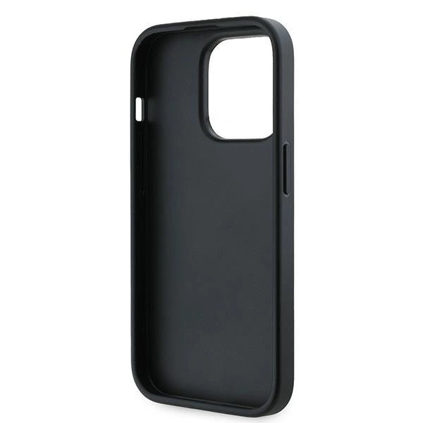 Karl Lagerfeld Diagonal Quilted Script case for iPhone 14 Pro - black