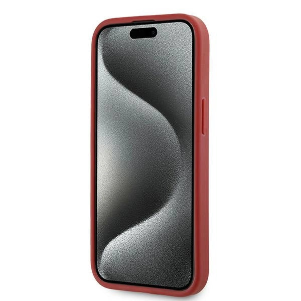 Karl Lagerfeld Diagonal Quilted Script case for iPhone 15 / 14 / 13 - red