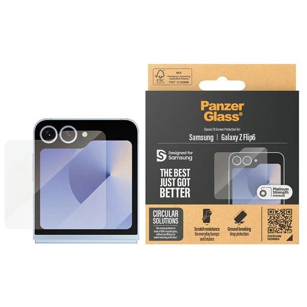 PanzerGlass Classic Fit glas på Samsung Galaxy Z Flip 6
