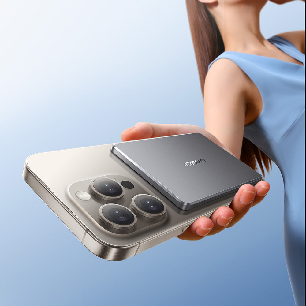 Powerbank Joyroom JR-PBM08 5000mAh 20W ultra-tynn med induktiv opladning - grå