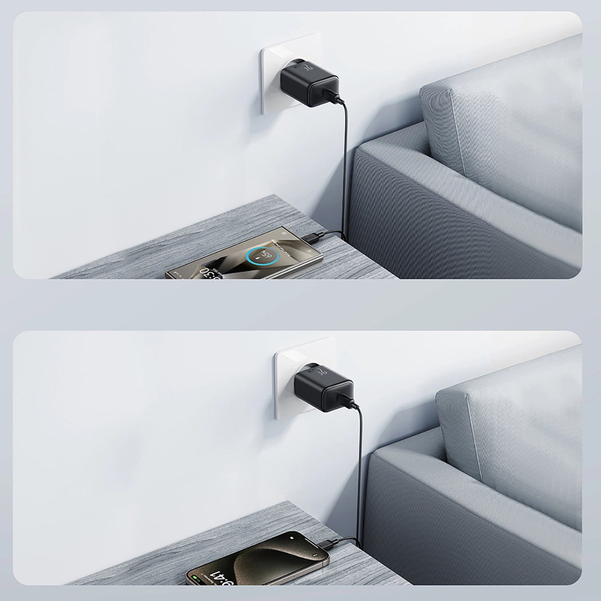 Joyroom JR-TCF23 USB-C 25W SFC / PPS / PD netværksoplader - sort