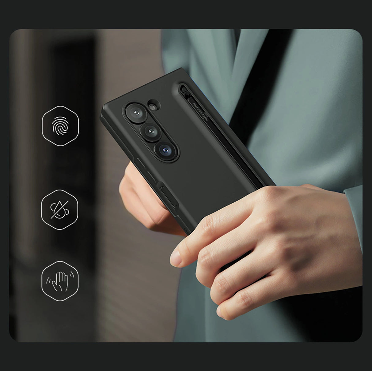 Nillkin Flex Pure Fold Case til Samsung Galaxy Z Fold 6 5G - sort