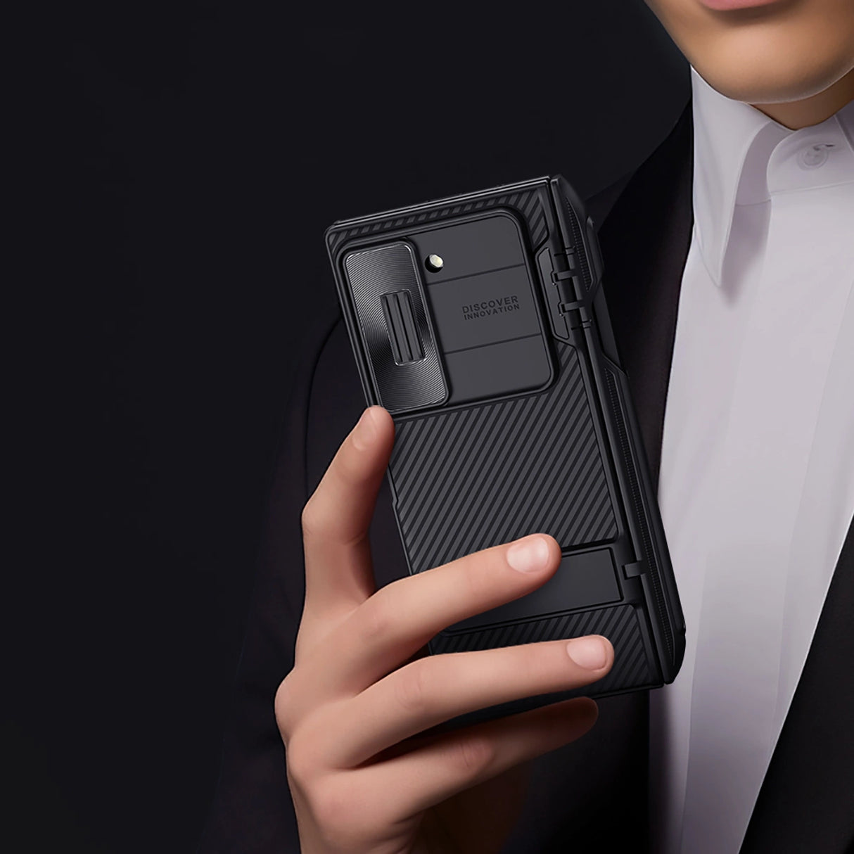 Nillkin CamShield Fold Case til Samsung Galaxy Z Fold 6 5G med Stylus Holder - sort