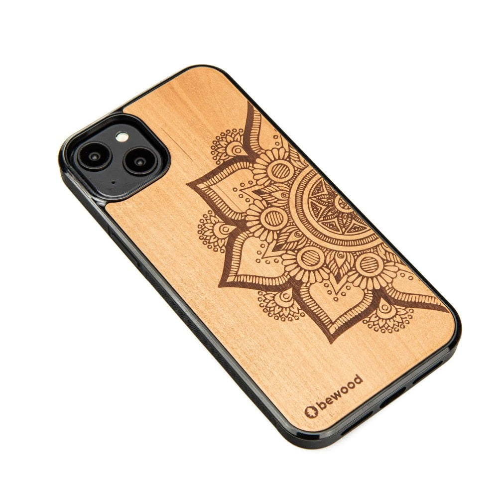 Bewood Mandala Apple Tree Wooden Case til iPhone 14 Plus - lysbrun