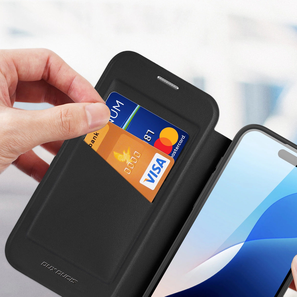 Dux Ducis Skin X Pro iPhone 16 Pro Case med MagSafe og Flip Cover - sort