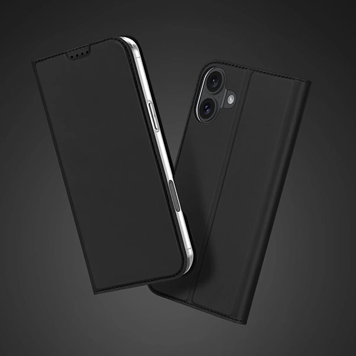 Dux Ducis Skin Pro iPhone 16 Plus Case with Flip and Card Slot - Black