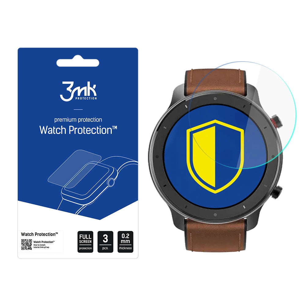 3mk Watch ProtectionTM v. FlexibleGlass hybridglas på Xiaomi Amazfit GTR 47 mm