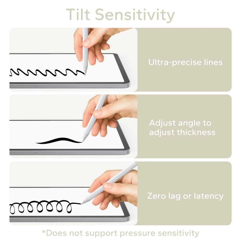 Tech- Protect Digital Magnetic Stylus Pen 3 Magnetisk til iPad Tablet - hvid