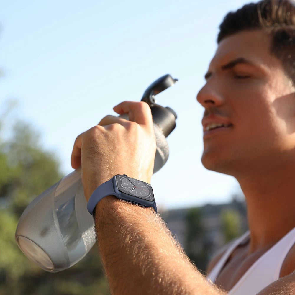 Tech-Protect Silicone Strap til Apple Watch 4 / 5 / 6 / 7 / 8 / 9 / SE / Ultra 1 / 2 (42 / 44 / 45 / 49 mm) - sort