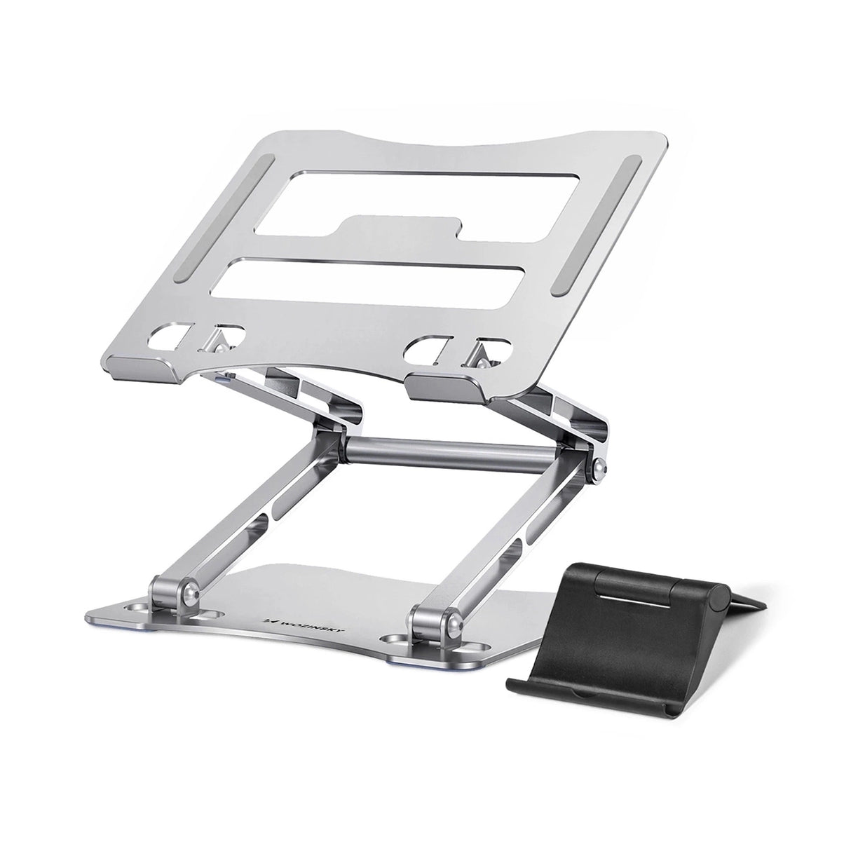 Wozinsky WRS-CPY75DSS Aluminium Laptop og Tablet Stand + Gratis Smartphone Stand - Silver