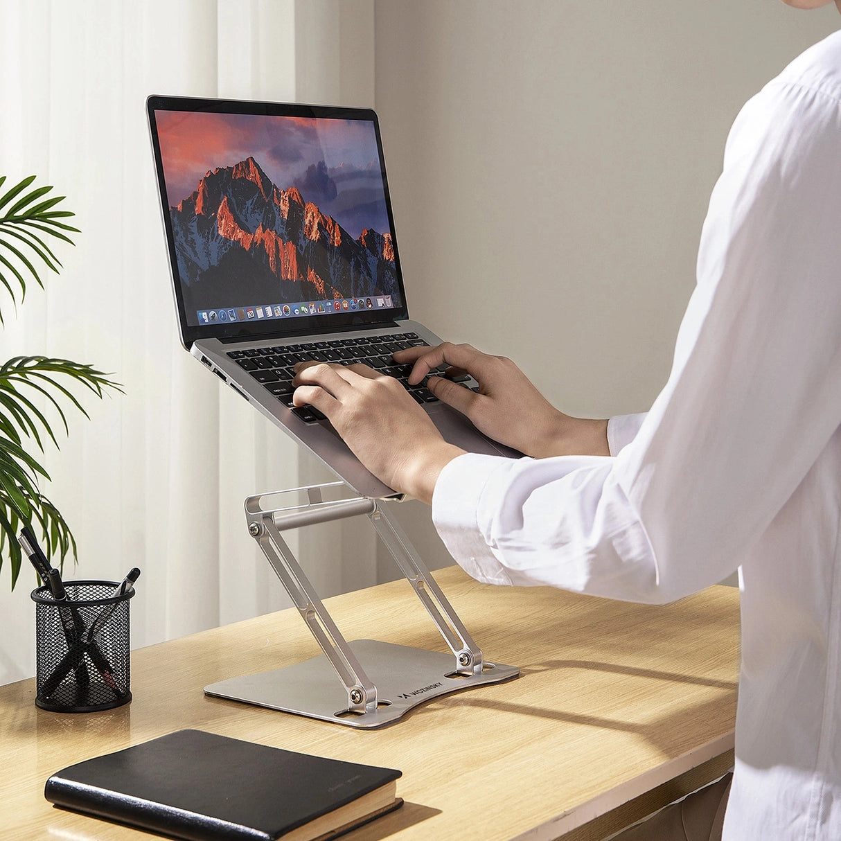 Wozinsky WRS-CPY75DSS Aluminium Laptop og Tablet Stand + Gratis Smartphone Stand - Silver