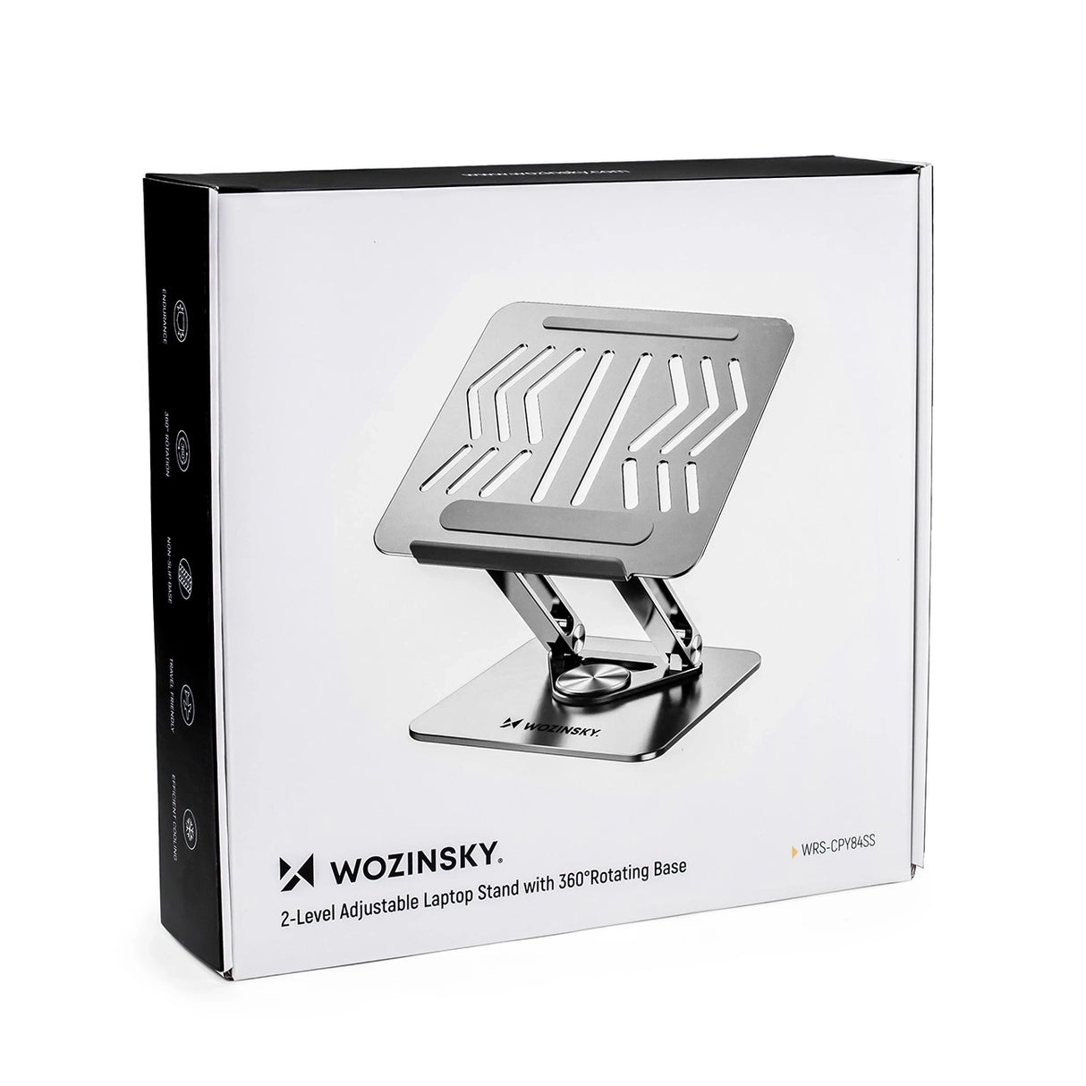 Laptop stativ Wozinsky WRS-CPY84SS aluminium + Gratis! smartphone stativ - sølv