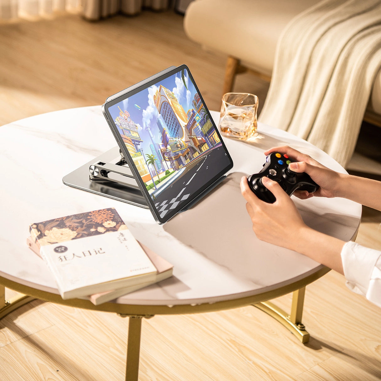 Laptop stativ Wozinsky WRS-CPY84SS aluminium + Gratis! smartphone stativ - sølv