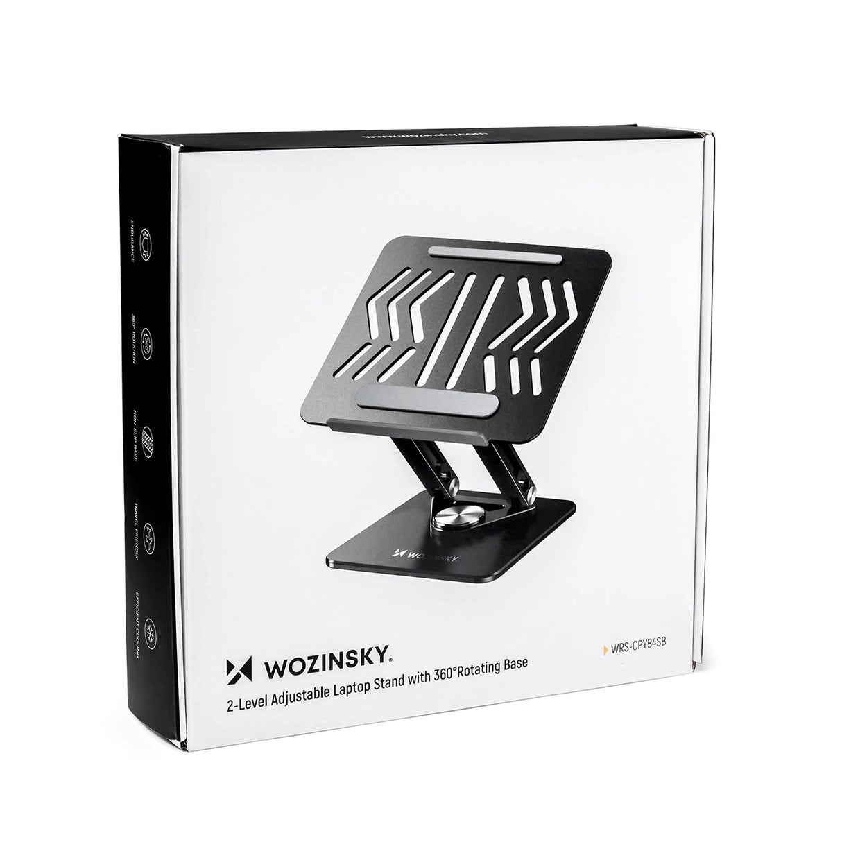 Wozinsky WRS-CPY84SB 360 Aluminum Laptop and Tablet Stand + Free Smartphone Stand - Black