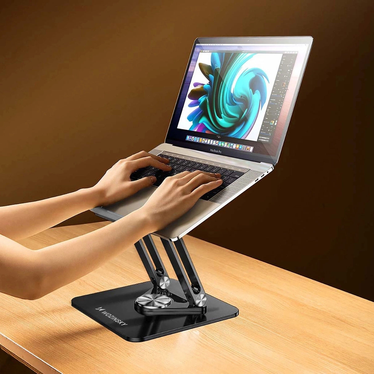 Wozinsky WRS-CPY84SB 360 Aluminum Laptop and Tablet Stand + Free Smartphone Stand - Black
