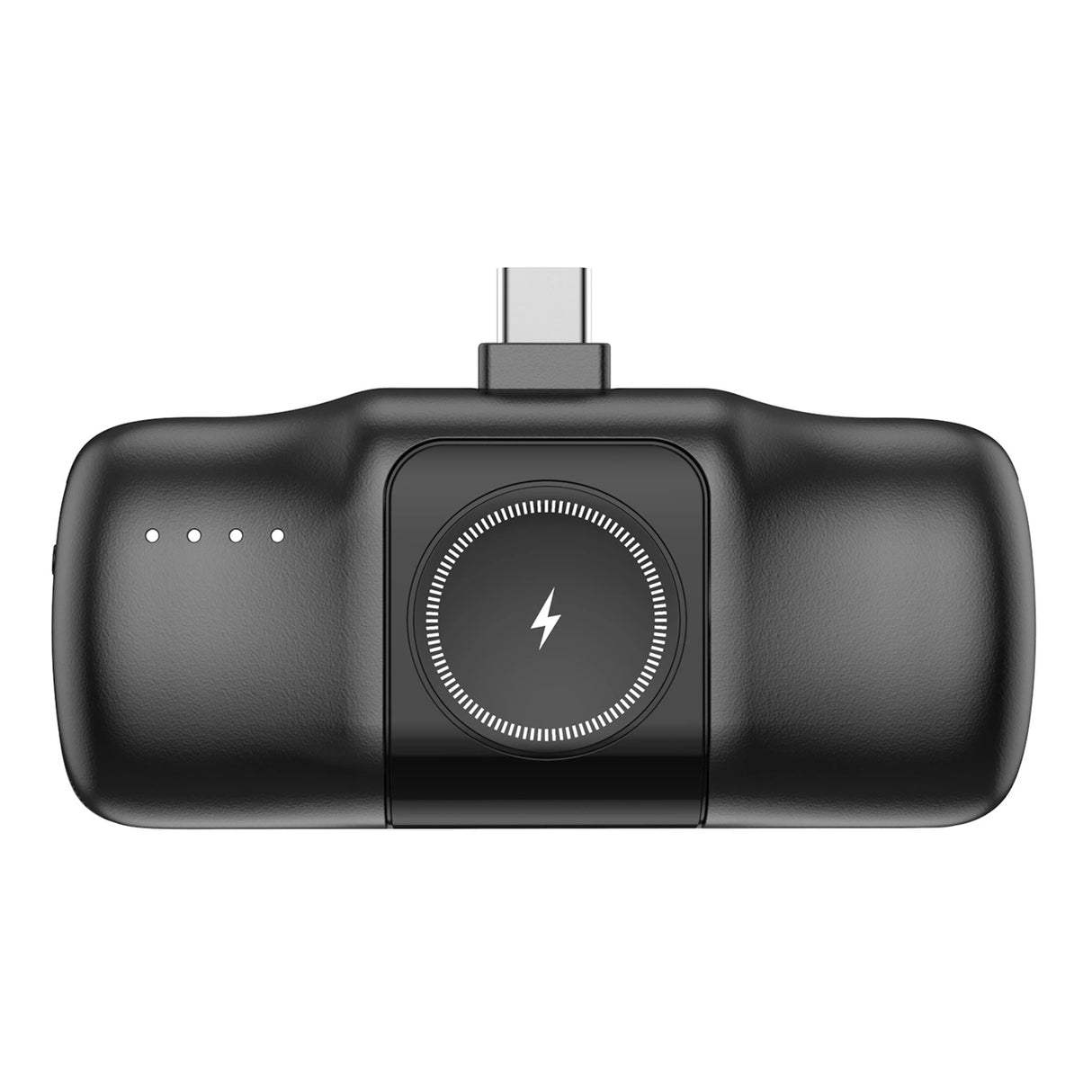 Wozinsky WF16-YCS 5000mAh 15W USB-C Mini Power Bank med indbygget USB-C-kabel og Apple Watch-oplader - sort