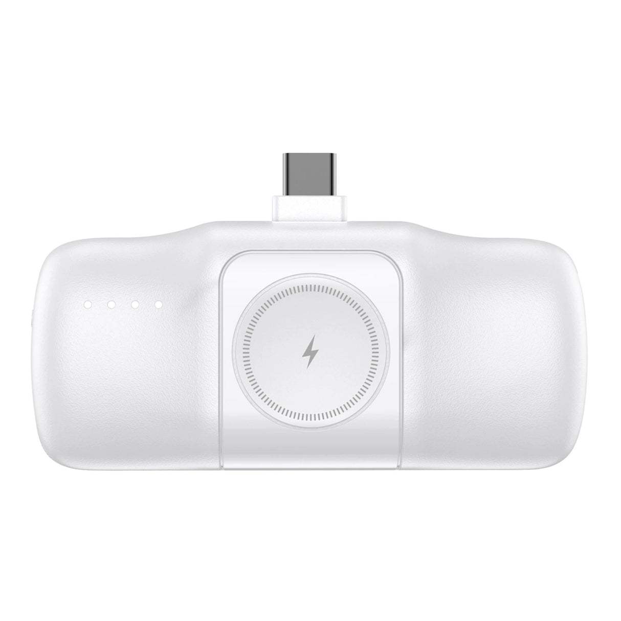 Wozinsky WF16-YCS 5000mAh 15W USB-C Mini Power Bank med indbygget USB-C-kabel og Apple Watch-oplader - hvid