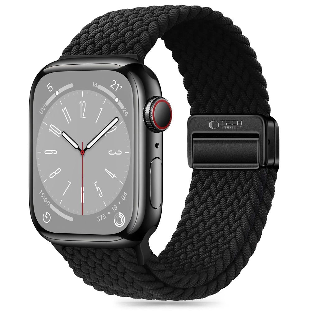 Tech-Protect Nylonmag Strap til Apple Watch 4 / 5 / 6 / 7 / 8 / 9 / SE / Ultra 1 / 2 (42 / 44 / 45 / 49 MM) - sort