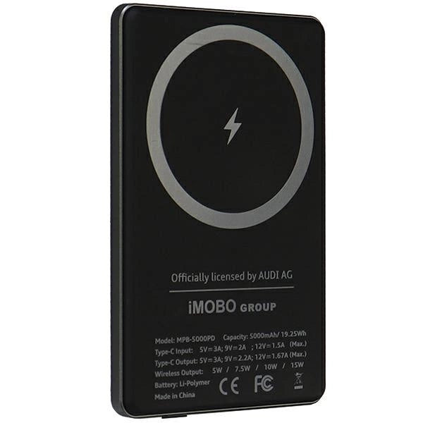 Powerbank Audi Big Logo MagSafe induktiv 15W 5000mAh - grå